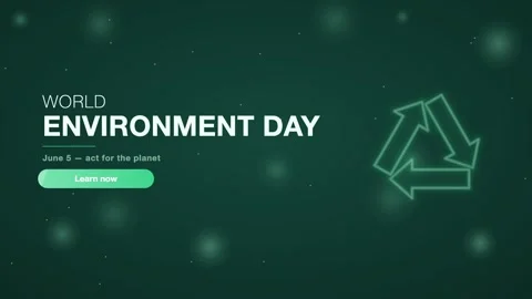 Dark green world environment day banner animation Eco Motion Background Stock Footage 346228398