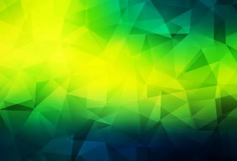 Dark Green, Yellow vector abstract polygonal pattern. Stockillustratie