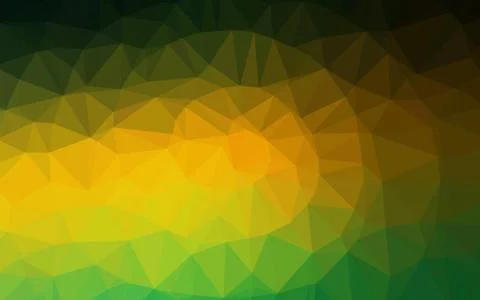 Dark Green, Yellow vector abstract polygonal cover. Stock-Illustration
