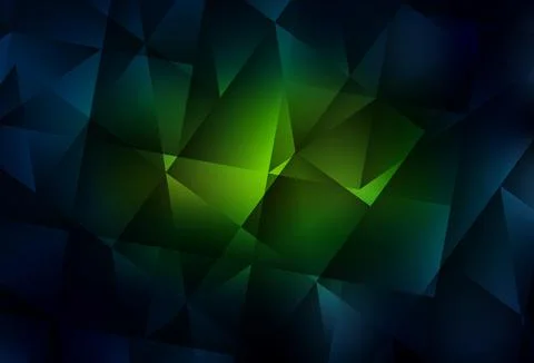 Dark Green, Yellow vector abstract polygonal template. Stock Illustration