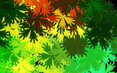 Dark Green, Yellow vector abstract pattern with flowers. Stock Illustration