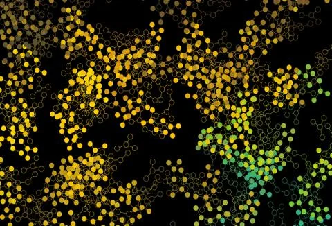 Dark Green, Yellow vector backdrop with artificial intelligence data. Stock Illustration