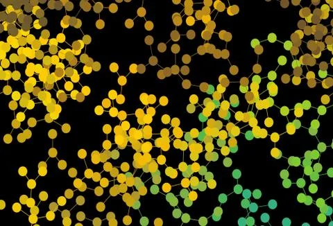 Dark Green, Yellow vector backdrop with artificial intelligence data. イラスト素材