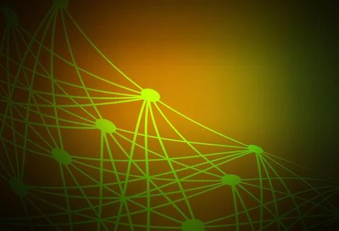 Dark Green, Yellow vector backdrop with artificial intelligence data. Stock Illustration