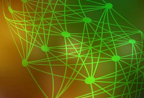 Dark Green, Yellow vector backdrop with artificial intelligence data. Stock Illustration