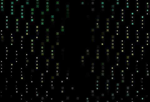 Dark Green, Yellow vector backdrop with circles, squares. Stock Illustration