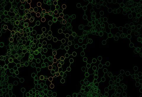 Dark Green, Yellow vector backdrop with artificial intelligence data. Stock Illustration