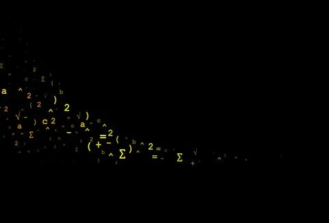 Dark Green, Yellow vector backdrop with algebra elements. Stock Illustration