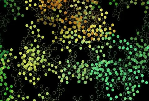 Dark Green, Yellow vector backdrop with artificial intelligence data. Stock Illustration