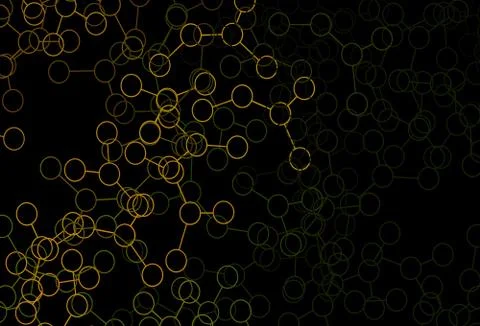 Dark Green, Yellow vector background with forms of artificial intelligence. Stock Illustration