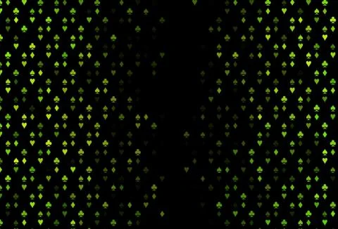 Dark Green, Yellow vector background with cards signs. 스톡 일러스트