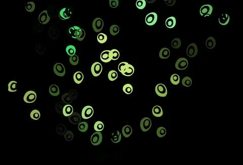 Dark Green, Yellow vector background with bubbles. Stock Illustration