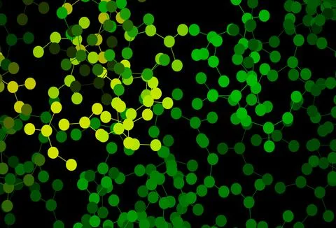 Dark Green, Yellow vector background with forms of artificial intelligence. Stock Illustration