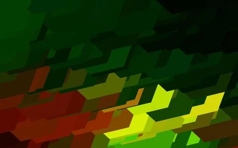 Dark Green, Yellow vector background with hexagons. Stock Illustration