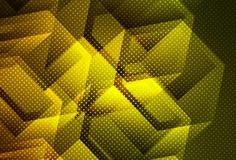 Dark Green, Yellow vector background with hexagons. イラスト素材