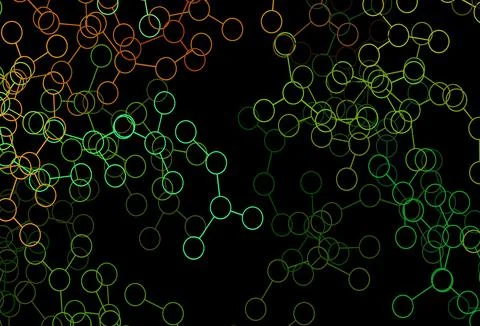 Dark Green, Yellow vector background with forms of artificial intelligence. Stock Illustration