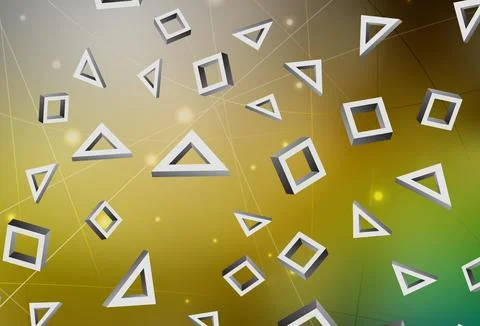 Dark Green, Yellow vector background in polygonal style. Stock Illustration