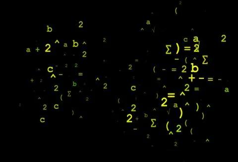 Dark Green, Yellow vector cover with math elements. Stock Illustration