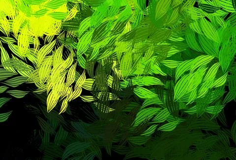 Dark Green, Yellow vector doodle layout with leaves. Stockillustratie