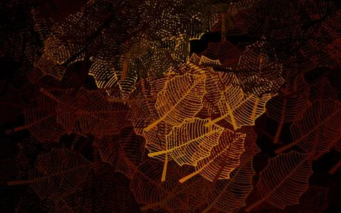 Dark Green, Yellow vector doodle pattern with leaves. Stock Illustration