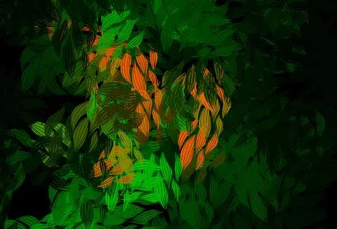 Dark Green, Yellow vector elegant background with leaves. Stockillustratie