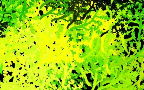Dark Green, Yellow vector elegant pattern with trees, branches. Illustrazione stock