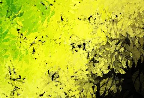 Dark Green, Yellow vector elegant background with leaves. Stockillustratie