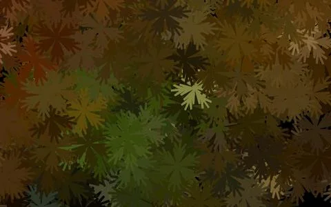 Dark Green, Yellow vector elegant background with flowers. Stock Illustration