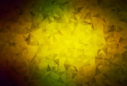 Dark Green, Yellow vector gradient triangles pattern. Stock Illustration