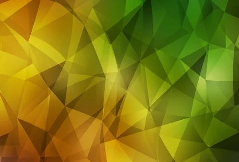 Dark Green, Yellow vector gradient triangles pattern. Stock Illustration