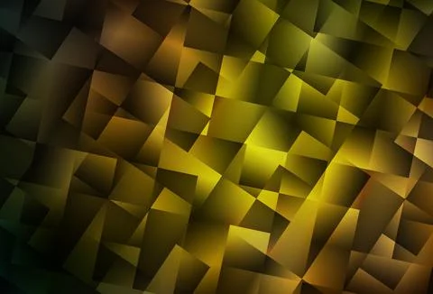 Dark Green, Yellow vector gradient triangles template. Illustrazione stock