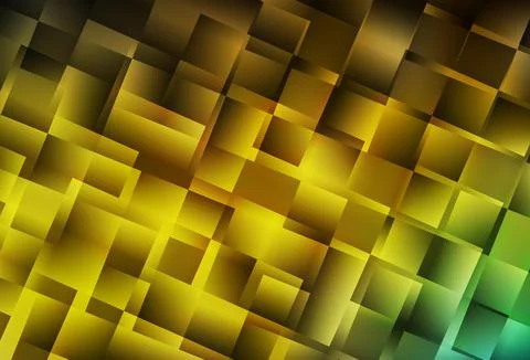 Dark Green, Yellow vector layout with lines, rectangles. Stock Illustration