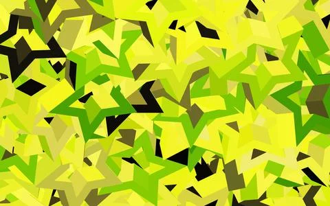 Dark Green, Yellow vector layout with lines, triangles. Stock Illustration