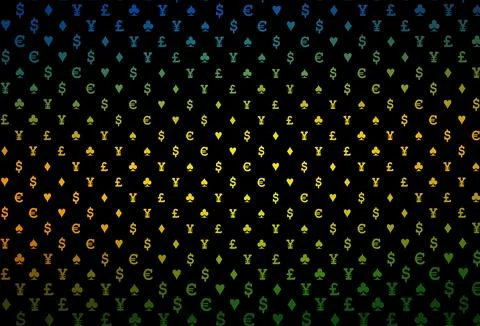 Dark green, yellow vector layout with elements of cards. Stock Illustration