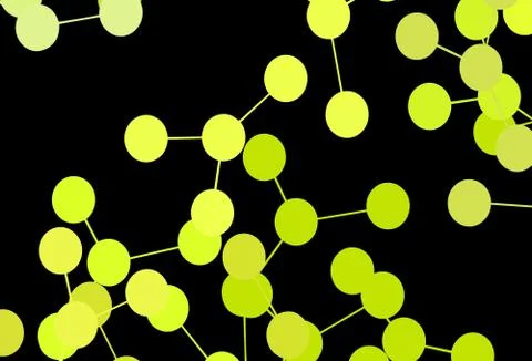 Dark Green, Yellow vector pattern with artificial intelligence network. Illustrazione stock