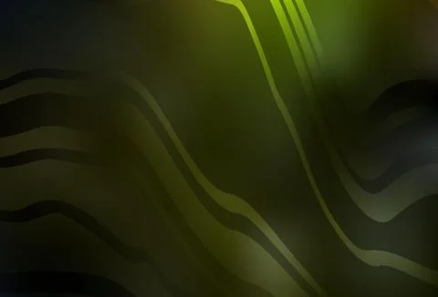 Dark Green, Yellow vector pattern with curved lines. Stock Illustration