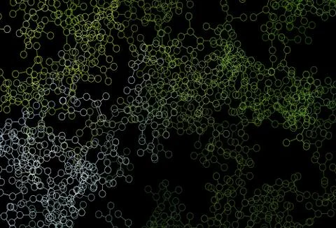 Dark Green, Yellow vector pattern with artificial intelligence network. イラスト素材