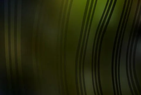 Dark Green, Yellow vector pattern with curved lines. Stock Illustration