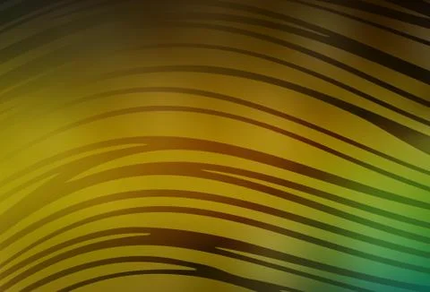 Dark Green, Yellow vector pattern with wry lines. Stock Illustration