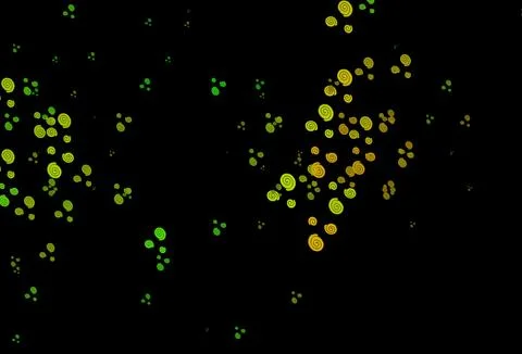 Dark Green, Yellow vector pattern with bubble shapes. Stock Illustration