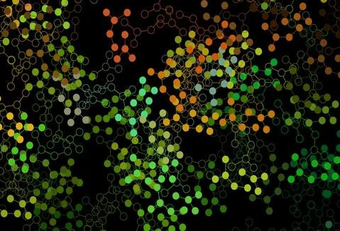 Dark Green, Yellow vector pattern with artificial intelligence network. Stock Illustration