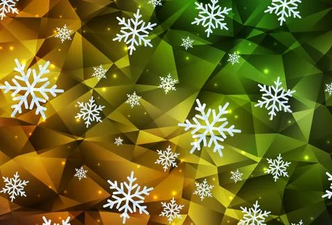 Dark Green, Yellow vector pattern with christmas snowflakes, stars. 스톡 일러스트