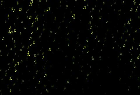 Dark Green, Yellow vector pattern with music elements. Illustrazione stock