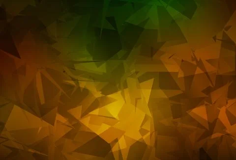 Dark Green, Yellow vector pattern with random polygonals. Illustrazione stock