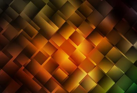 Dark Green, Yellow vector pattern in square style. Illustrazione stock