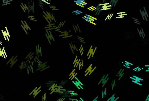 Dark Green, Yellow vector pattern with narrow lines. Stock Illustration