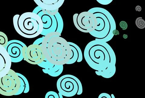 Dark Green, Yellow vector pattern with curved circles. Stock Illustration