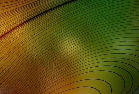 Dark Green, Yellow vector pattern with bent lines. Stock Illustration