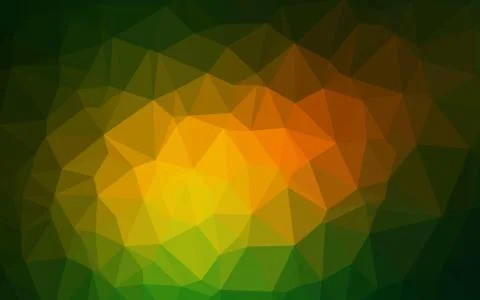 Dark Green, Yellow vector polygonal background. イラスト素材