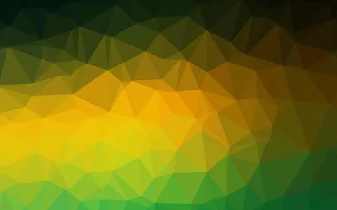 Dark Green, Yellow vector polygonal pattern. 스톡 일러스트
